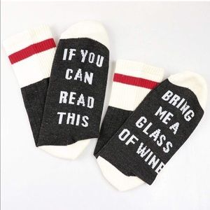 Novelty Wine Saying Long Socks